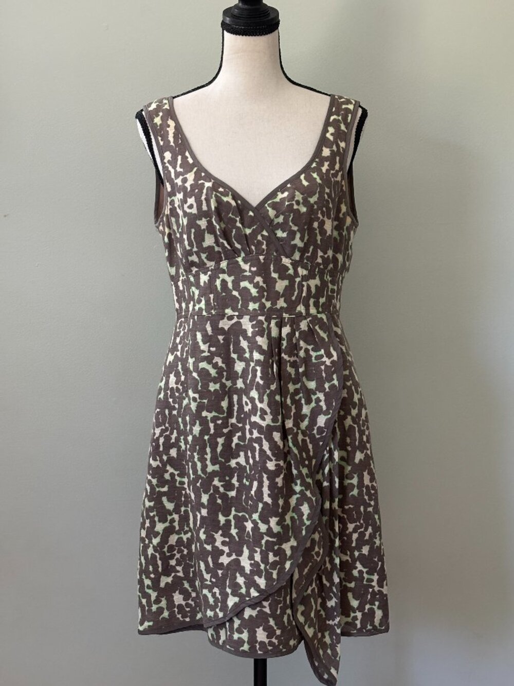 Nanette Lepore Silk Linen Abstract Print Dress 8